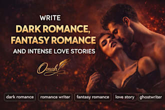 write dark romance, fantasy romance, and intense emotional love stories