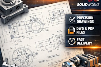 2d technical cad drawing for patent manufacturing fabrication drawing solidworks