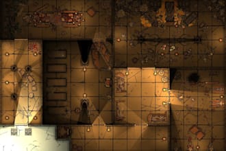 create a high quality fantasy rpg map, rpg homebrew, battle royale dungeon map