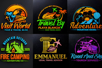 create adventure outdoor mountain tourism travel logo design