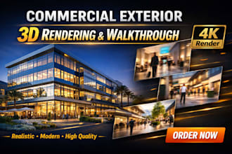 design exterior renderings and 3d walkthrough videos for buildings