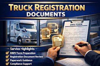 prepare truck registration documents and dmv forms