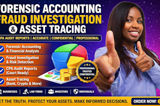 do forensic accounting, fraud investigation, CPA audit report with asset tracing