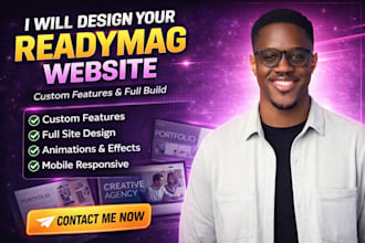 design a readymag website with custom features and full build
