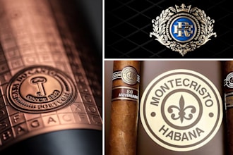 do unique cigar label, cigar logo, cigar band and cigar box design for you