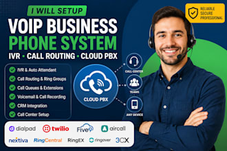 setup voip business phone system IVR call routing and cloud pbx