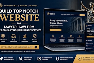 build top notch website for lawyer law firm tax consulting insurance services
