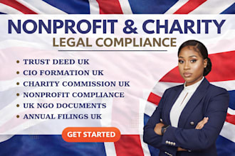 do UK charity registration, cio cic setup, and expert grant writing