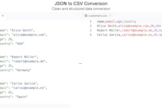 convert json to CSV or CSV to json accurately
