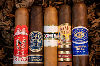 create unique cigar label, cigar band, cigar logo, cigar box design
