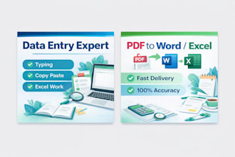 do data entry, typing and copy paste work