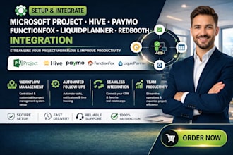 microsoft project, hive, paymo, functionfox, liquidplanner, redbooth integration
