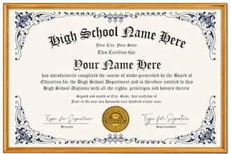 design professional high school diploma, college diploma, award certificate,