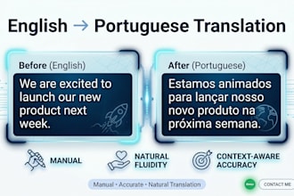 translate english to portuguese and portuguese to english