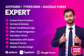 create jotform typeform forms surveys quizzes with automation integrations