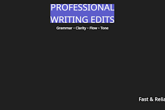 edit and improve your writing professionally