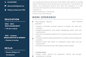 write an ats friendly resume for fresh graduates and entry level jobs
