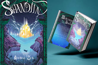 design an illustrated fantasy romance or romantasy book cover