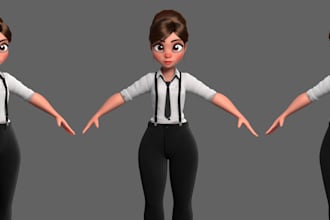 custom 2d 3d cartoon character for film
