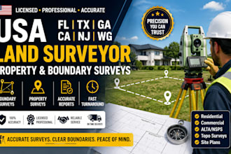 usa fl tx ga ca nj wg land surveyor property and boundary surveys
