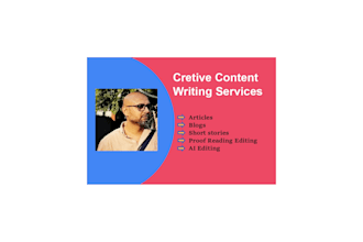 write social media blog, article, proofreading editing, ai content editing
