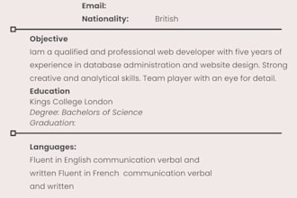 professionally rewrite and optimize your resume CV