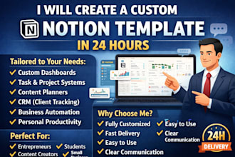 create a custom notion template tailored to your needs in 24 hours