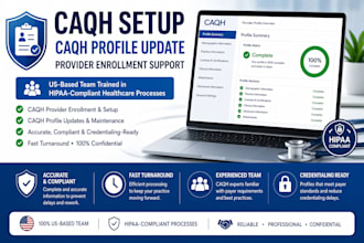 fully set up medical provider caqh profile for insurance approval