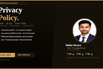 draft  gdpr, ccpa and ico compliant privacy policy