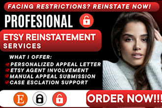 reinstate etsy suspension with appeal letter and live chat or etsy help reopen