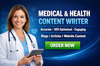 write professional seo medical content medical report as health content writer