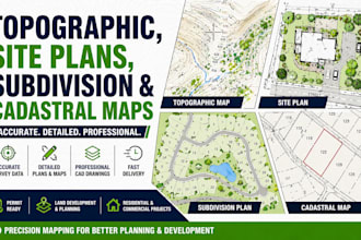 prepare topographic, site plans, subdivision and cadastral maps