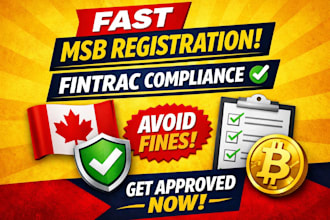 do fast canada msb registration, fintrac compliance, aml setup guaranteed