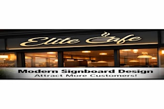 design modern signboard, storefront signage and shop logo mockup