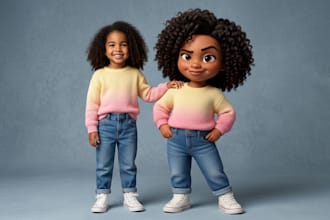 design a custom 3d cartoon character in pixar style via ai image