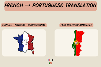 translate french to portuguese fast, manually and professionally