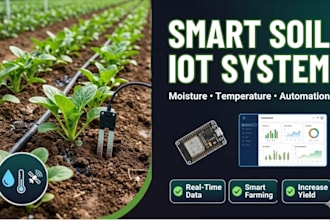 create an automated soil moisture and temperature iot tracking system