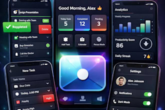 design modern mobile app UI UX for ios and android