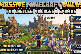 build minecraft castles villages bases hubs spawns and survival bases