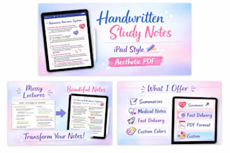 create aesthetic handwritten study notes from your lectures