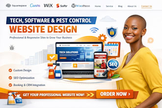squarespace company tech service software pest control website design redesign