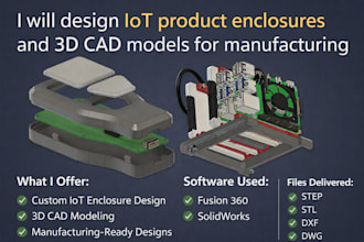 design iot product enclosures and 3d cad models for manufacturing