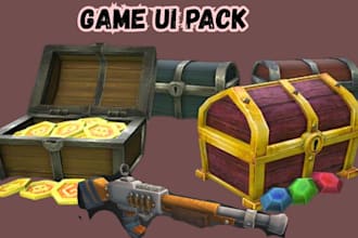 draw 2d game character game art game asset and mobile game UI icons pack unity