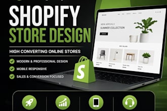 build shopify store design, web developer website development and web design