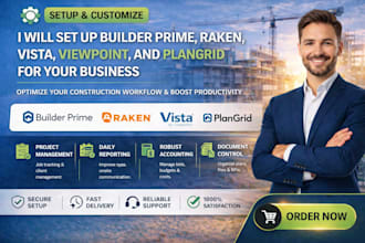 set up builder prime raken, vista, viewpoint, and plangrid for your business