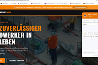 create a professional, modern and fast loading website