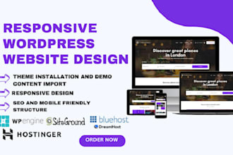 create wordpress website on hostinger, godaddy, bluehost, namecheap, siteground