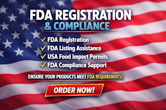 fda registration, fda listing, fda compliance, USA food import permit assistance