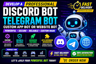 develop a professional discord bot ai chatbot or custom bot with website bot