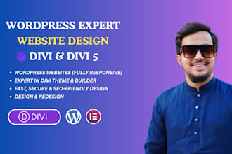 design a wordpress website with divi 5 and elementor pro